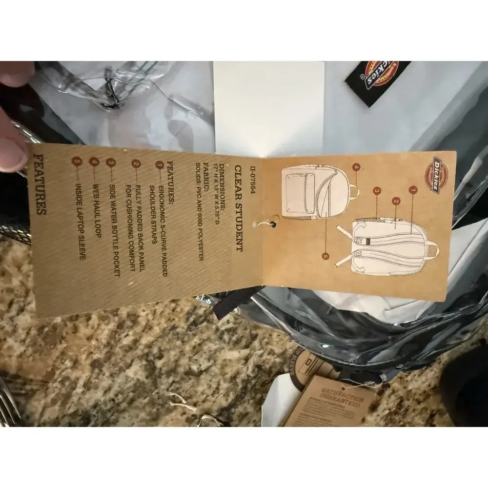 Dickies clear backpack
